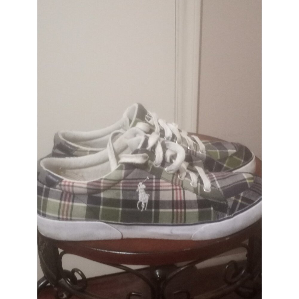 Polo Ralph Lauren Polo Men’s Madras Size 10.5D Shoes Sneakers Plaid Casual
